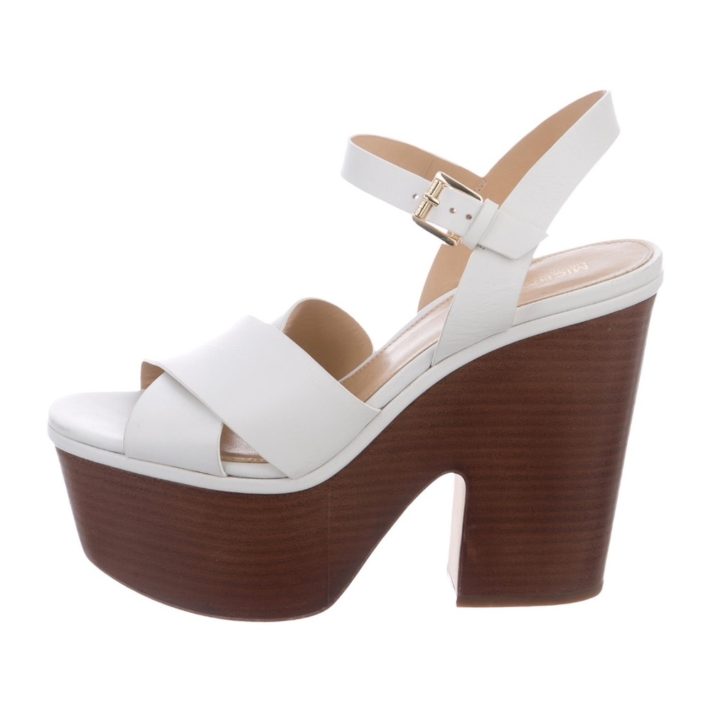 MICHAEL KORS Leather Platform Ankle-Strap Sandals